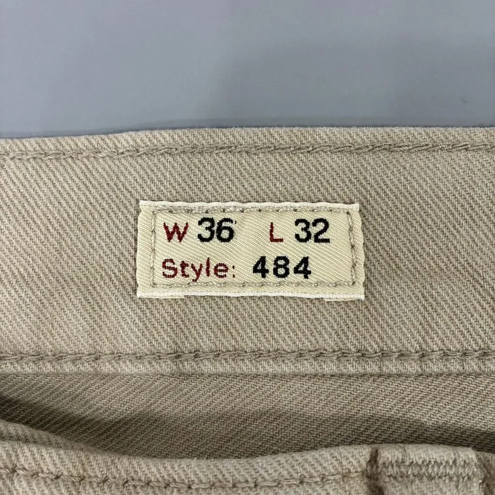 J.Crew Style 484 Men's W36 x L32 Tan Slim Tapered Stretch Denim Jeans